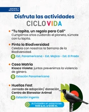 Cali celebra la biodiversidad en la Ciclovida el domingo 5 de octubre