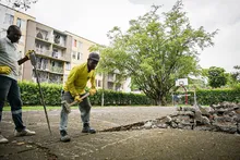 En marcha la renovación de la cancha múltiple del polideportivo Quintas del Refugio