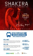 ¡El MIO te conecta con Shakira! Tres rutas especiales facilitarán el retorno a casa de asistentes a los conciertos en Cali