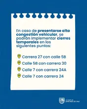 ¡Tome nota! Estos son los cierres y desvíos por los conciertos de Shakira en Cali