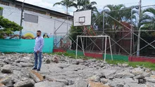 Avanza la reestructuración total de cancha múltiple en el barrio Poblado 2