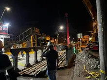 Desmonte del puente de peatonal de la carrera 8 con calle 78 fue un éxito y se realizó en menos del tiempo estimado