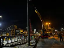 Desmonte del puente de peatonal de la carrera 8 con calle 78 fue un éxito y se realizó en menos del tiempo estimado
