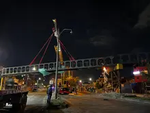 Desmonte del puente de peatonal de la carrera 8 con calle 78 fue un éxito y se realizó en menos del tiempo estimado