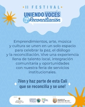La segunda versión del ‘Festival Uniendo Voces por la Reconciliación’ se realiza este año en la Plazoleta Jairo Varela