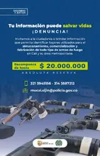 Alcaldía de Cali entregará hasta $20 millones de recompensa, por información sobre lugares donde se comercializan armas de fuego 