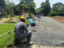 Cancha múltiple del barrio Belisario Caicedo avanza en un 40%: su entrega se proyecta para el mes de marzo