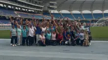 Cerca de 400 caleños se activaron con el programa ‘Carreras y Caminatas’ en el estadio Pascual Guerrero
