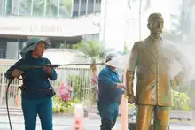 El Parque de los Poetas se puso ‘1A’ para recibir turistas, gracias a jornada de embellecimiento de la Alcaldía de Cali y la Policía