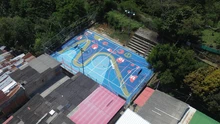 Dos canchas múltiples volvieron al servicio de la ciudadanía en la Comuna 1: con recursos del empréstito