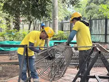 Así avanzan las obras en Santa Librada: el colegio más emblemático de Cali ya tiene cimentación y protección estructural en sus bloques A y H