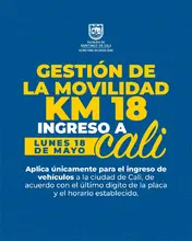 El lunes festivo, autoridades implementarán gestión de la movilidad en el kilómetro 18