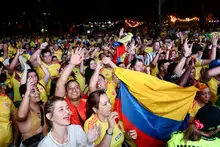 Cuatro mil personas en el Fanzone celebraron el segundo triunfo de Colombia en Mundial