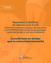 Cali abre convocatoria para formar 200 nuevos Tejedores de Paz y Cultura Ciudadana