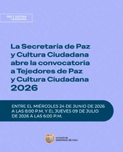 Cali abre convocatoria para formar 200 nuevos Tejedores de Paz y Cultura Ciudadana