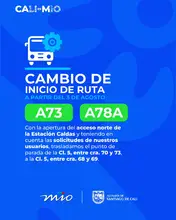 El MIO ajusta los recorridos de las rutas P52D y P21E y el punto de inicio de la A73 y A78A