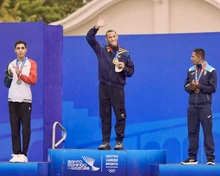 Gustavo Sánchez podio1 natación artística oro Solo en República Dominicana 2026