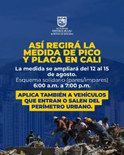 Cali implementa esquema solidario de ‘pico y placa’ para apoyar la atención de la emergencia
