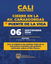 Cali se alista para el cierre de la avenida Cañasgordas: el domingo 6 de septiembre