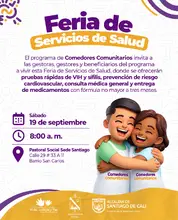 Alcaldía de Cali acompaña feria de salud desde el programa Comedores Comunitarios 