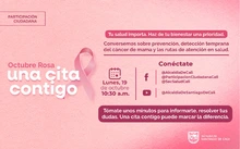 Octubre Rosa: una conversación en vivo para hablar de prevención y detección temprana del cáncer de mamá ¡Conéctese!