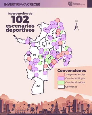 ABC de las obras a realizar en escenarios deportivos de Cali con recursos de ‘Invertir para Crecer’