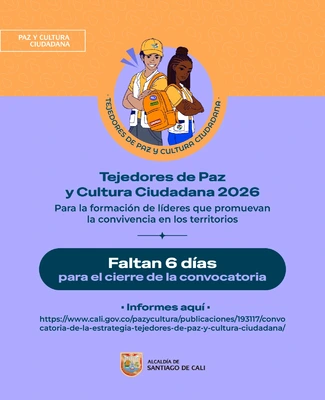 El programa ‘Tejedores de Paz y Cultura Ciudadana’ amplió su plazo de inscripciones