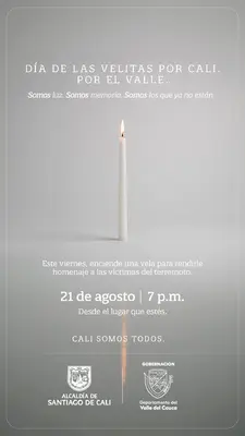Cali y el Valle del Cauca encenderán  una velita por la esperanza, la paz y el consuelo