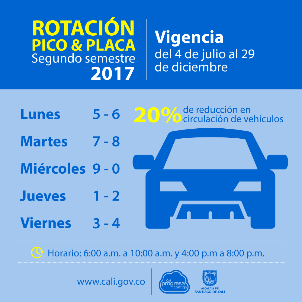 Este martes 4 de julio inicia el nuevo pico y placa en Cali Este martes 4 de julio inicia el nuevo pico y placa en Cali