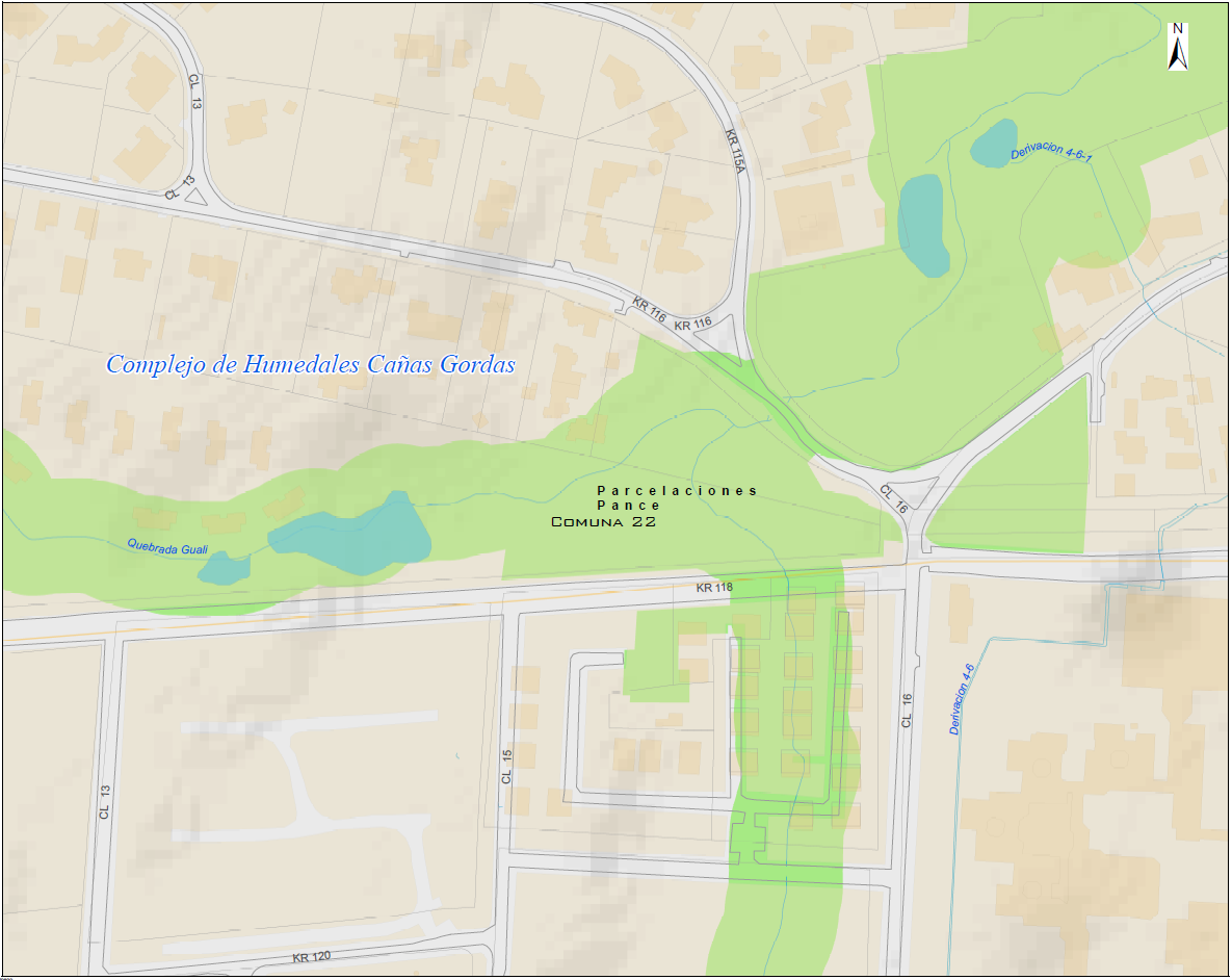 Mapa complejo Humedal Cañasgordas