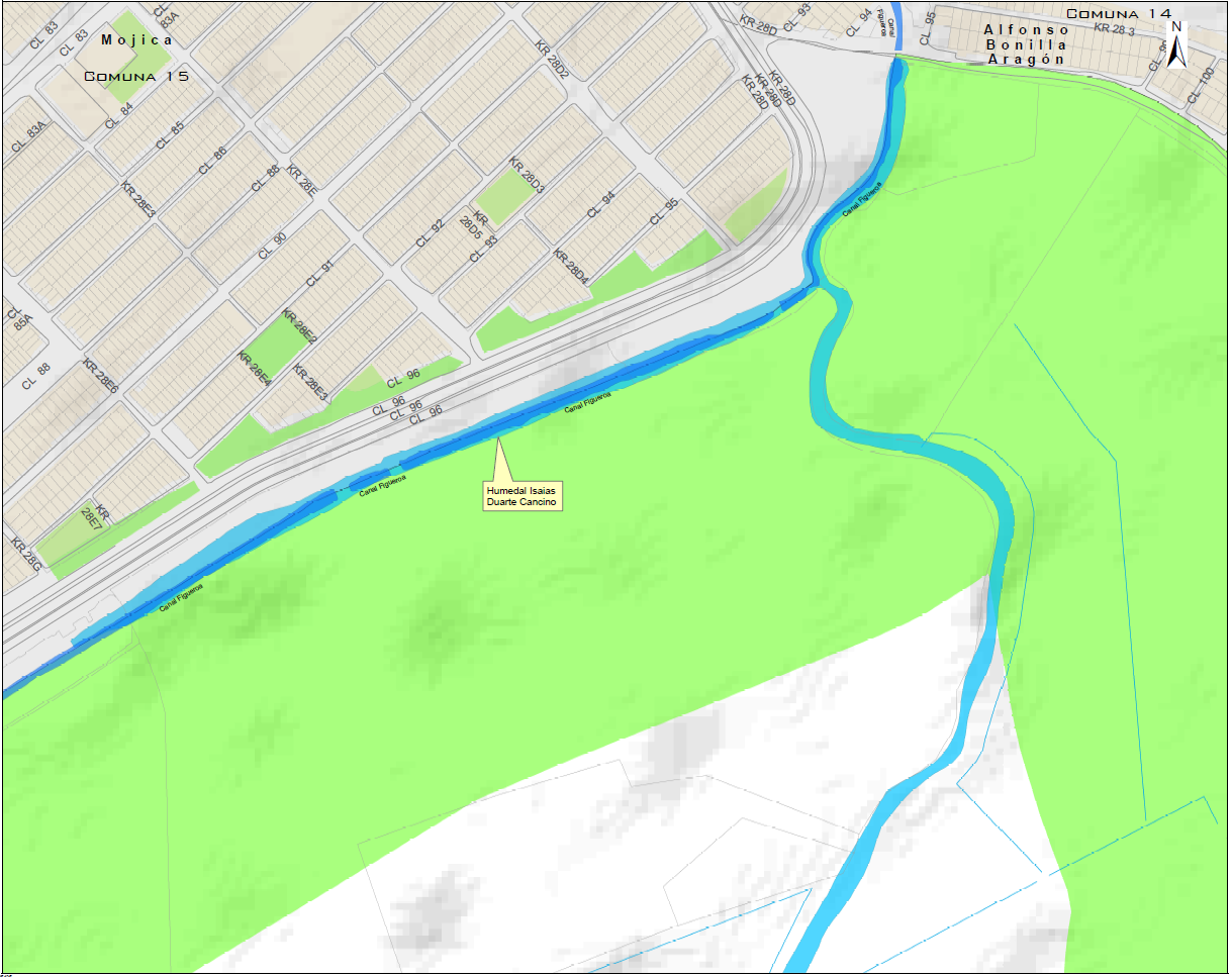 Mapa Humedal Isaías Duarte Cancino