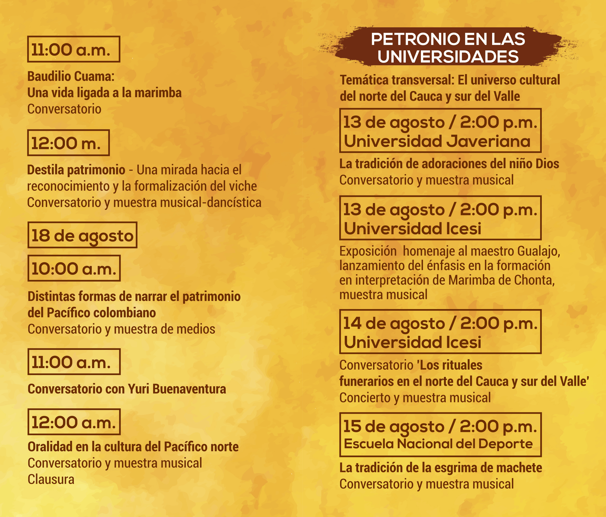 Programacion Petronio 2018