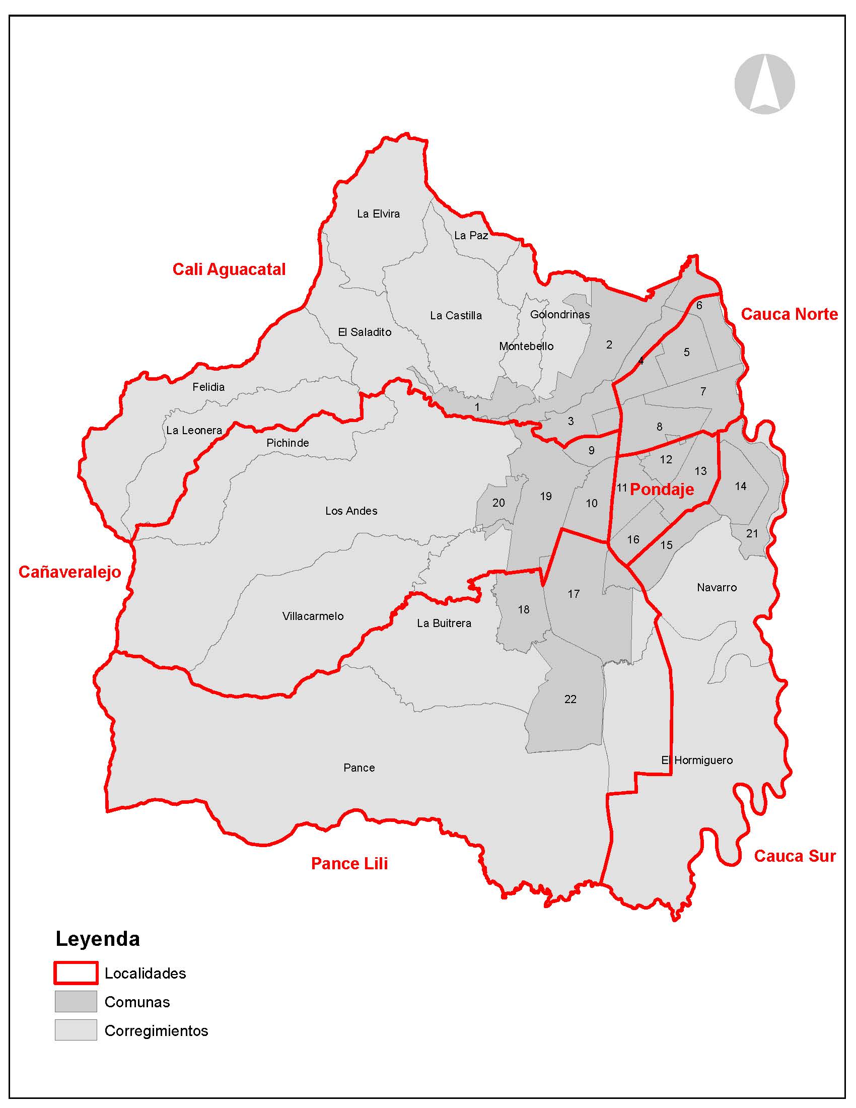 Así están distribuidas las localidades de Cali Distrito Especial Así están distribuidas las localidades de Cali Distrito Especial