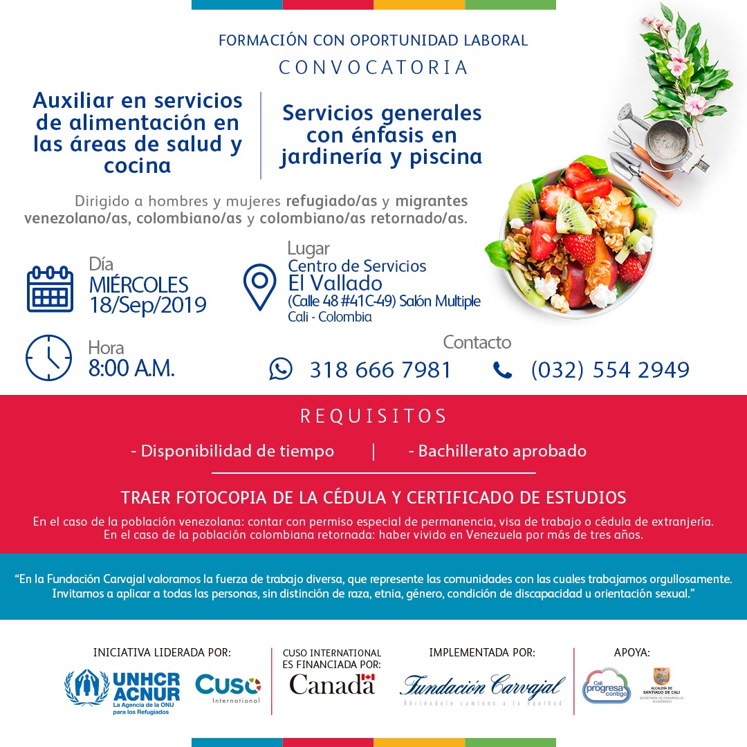 Inscríbase a la convocatoria de formación para el empleo Inscríbase a la convocatoria de formación para el empleo