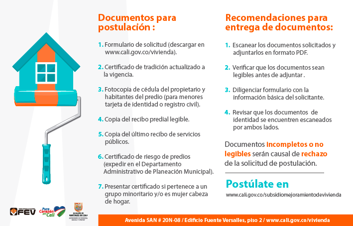 Convocatoria Subsidio de Mejoramiento Comuna 1,18 y 20 Convocatoria Subsidio de Mejoramiento Comuna 1,18 y 20