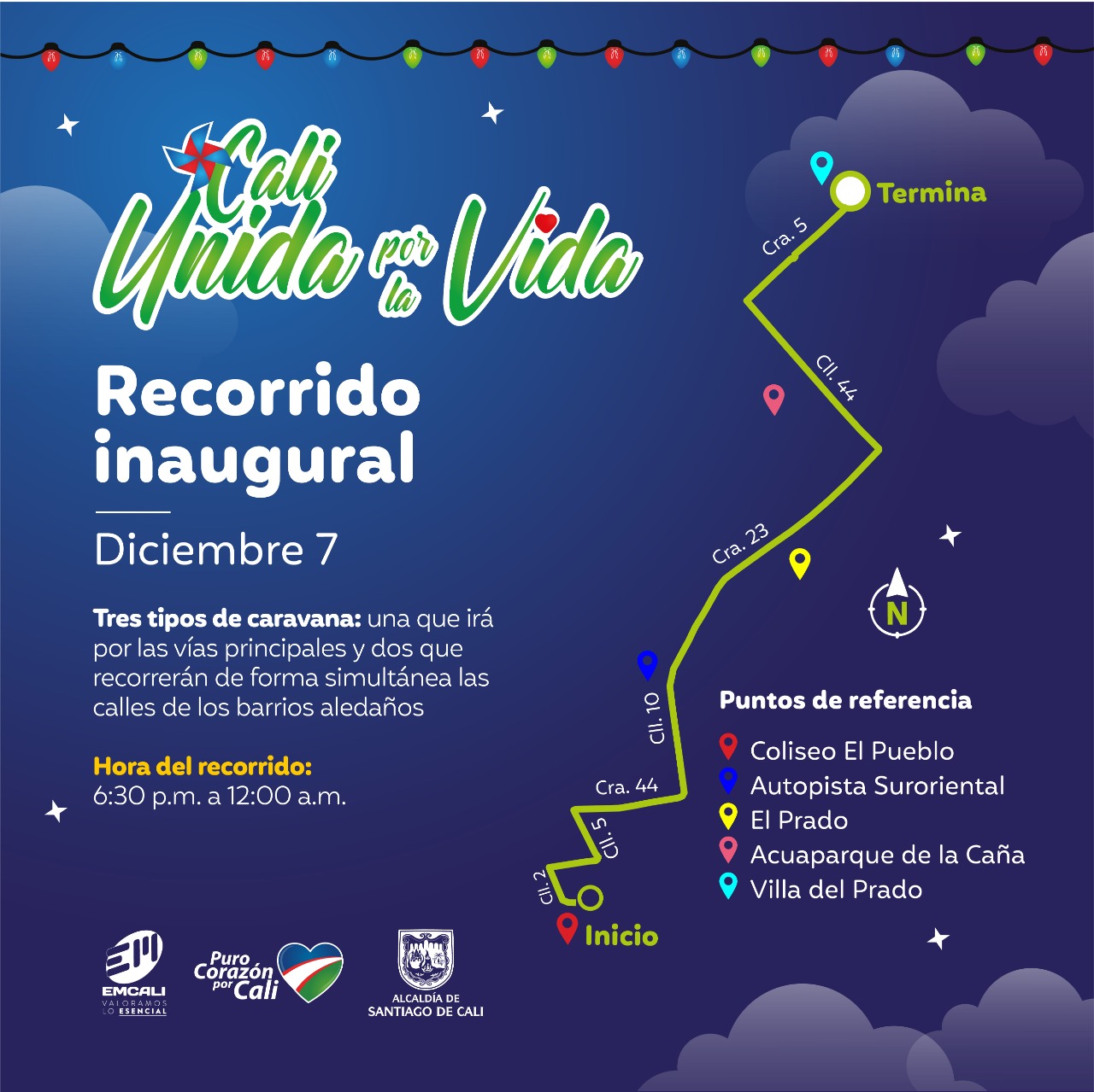 Conozca la ruta inaugural del Alumbrado Navideño móvil Conozca la ruta inaugural del Alumbrado Navideño móvil