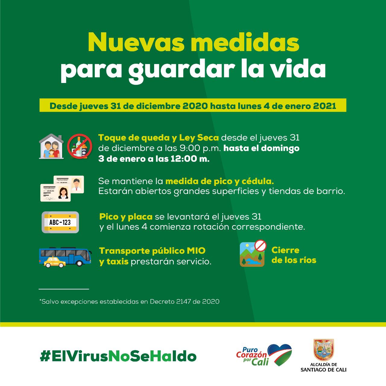 Toque de queda desde el 31 de diciembre hasta el domingo 3 de enero