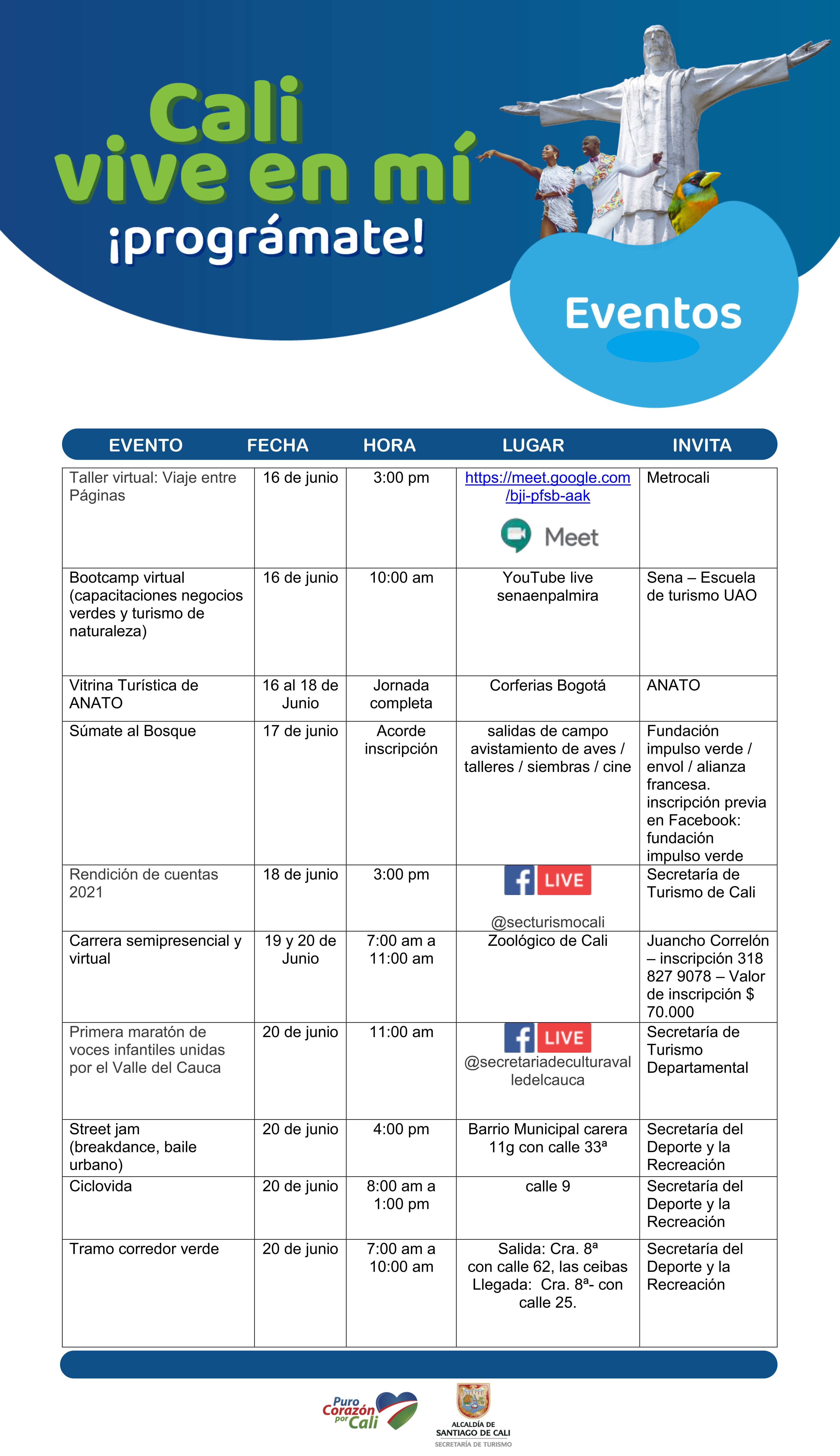 Agenda junio 16 al 20 de 2021 Agenda junio 16 al 20 de 2021