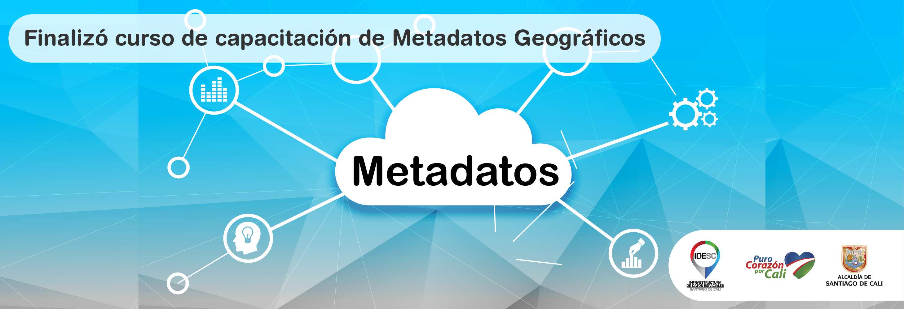Pieza gráfica donde se muestra la imagen de una nube interconectada con distintos circulos que contienen iconos que representan elementos de distintos sectores de la economía.