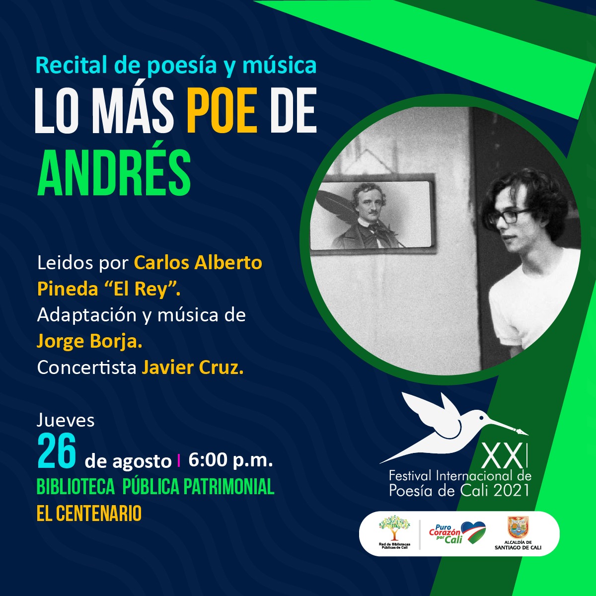 Recital Lo más Poe de Andrés en la Biblioteca Centenario Recital Lo más Poe de Andrés en la Biblioteca Centenario