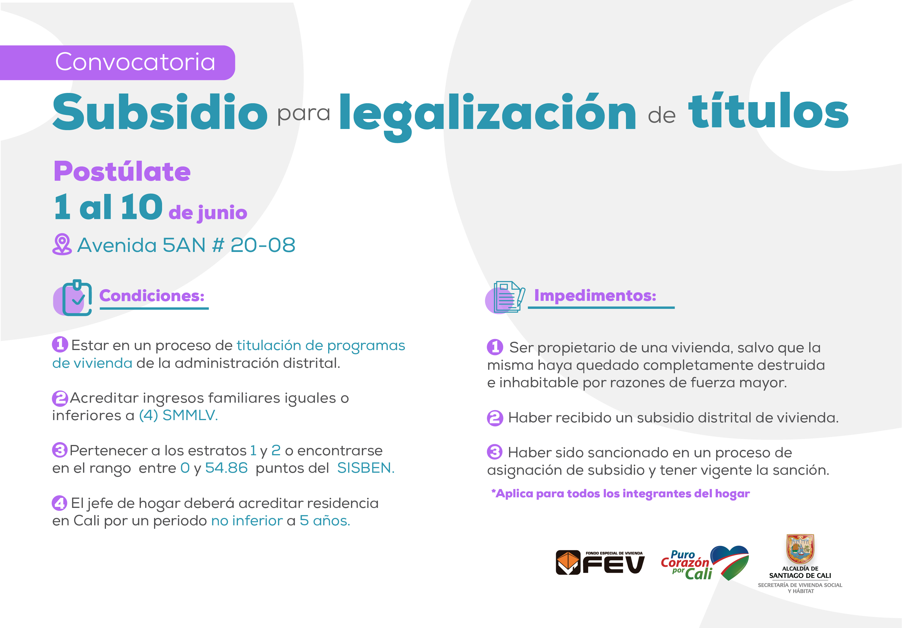 Convocatoria Subsidio Legalización de Títulos