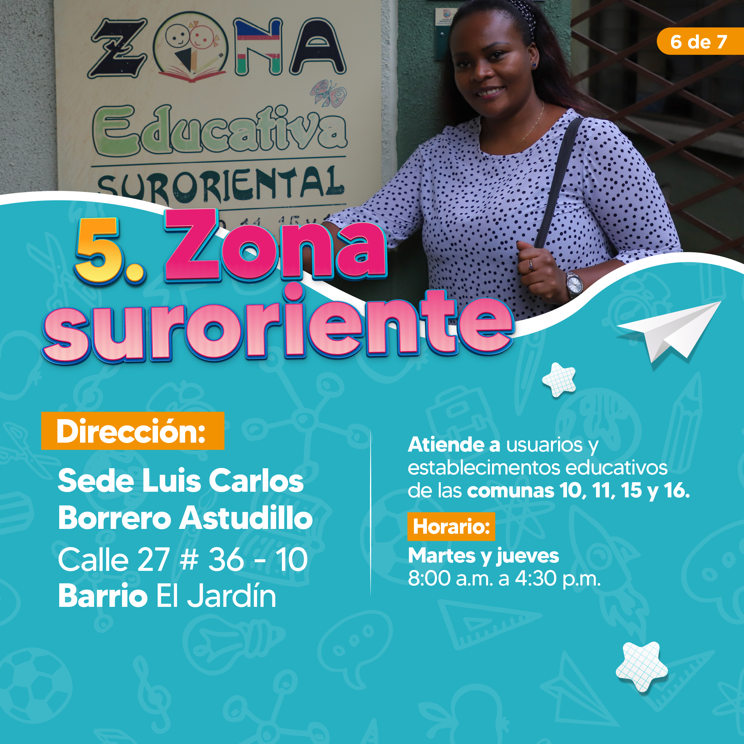 Ubicación zonas educativas 6