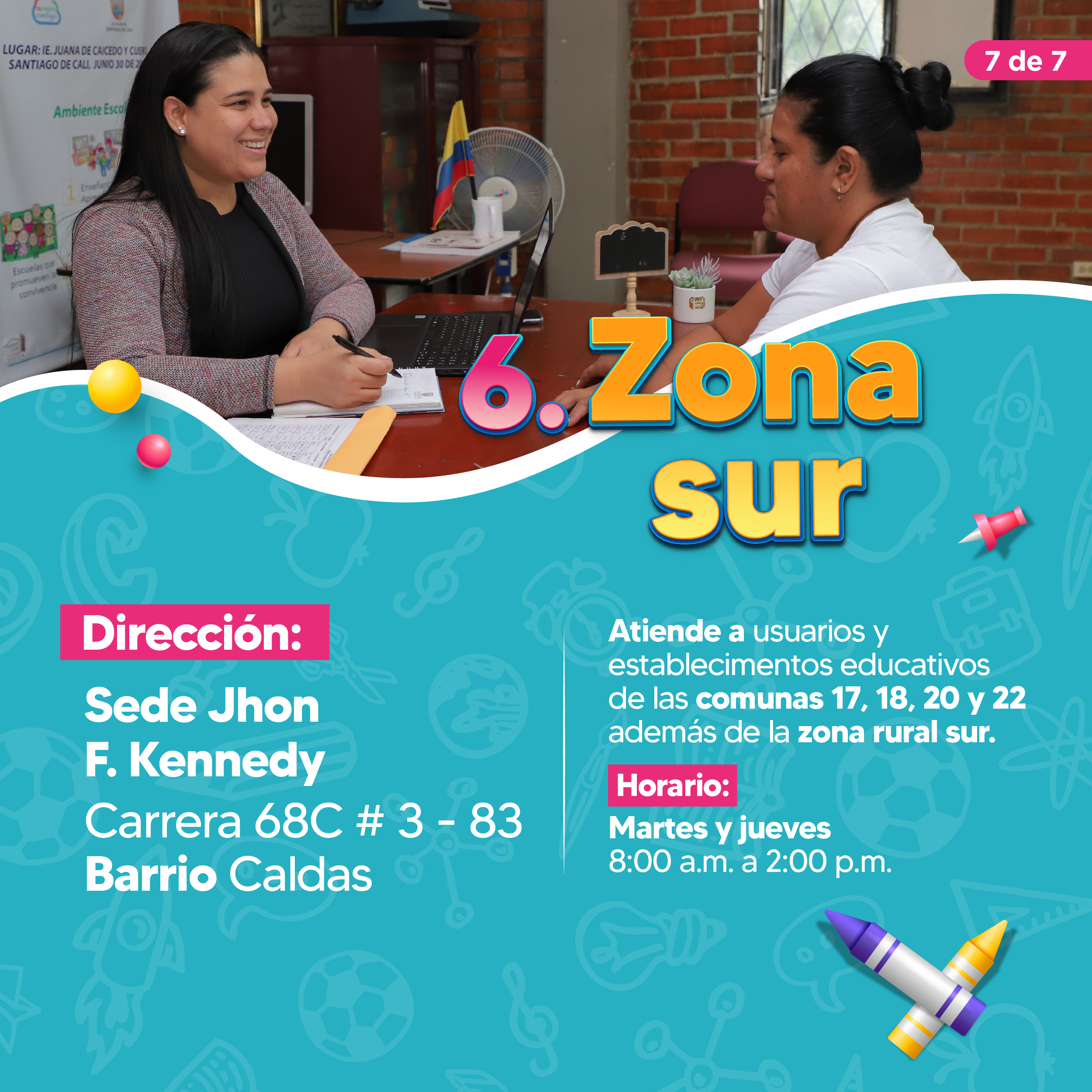 Ubicación zonas educativas 7