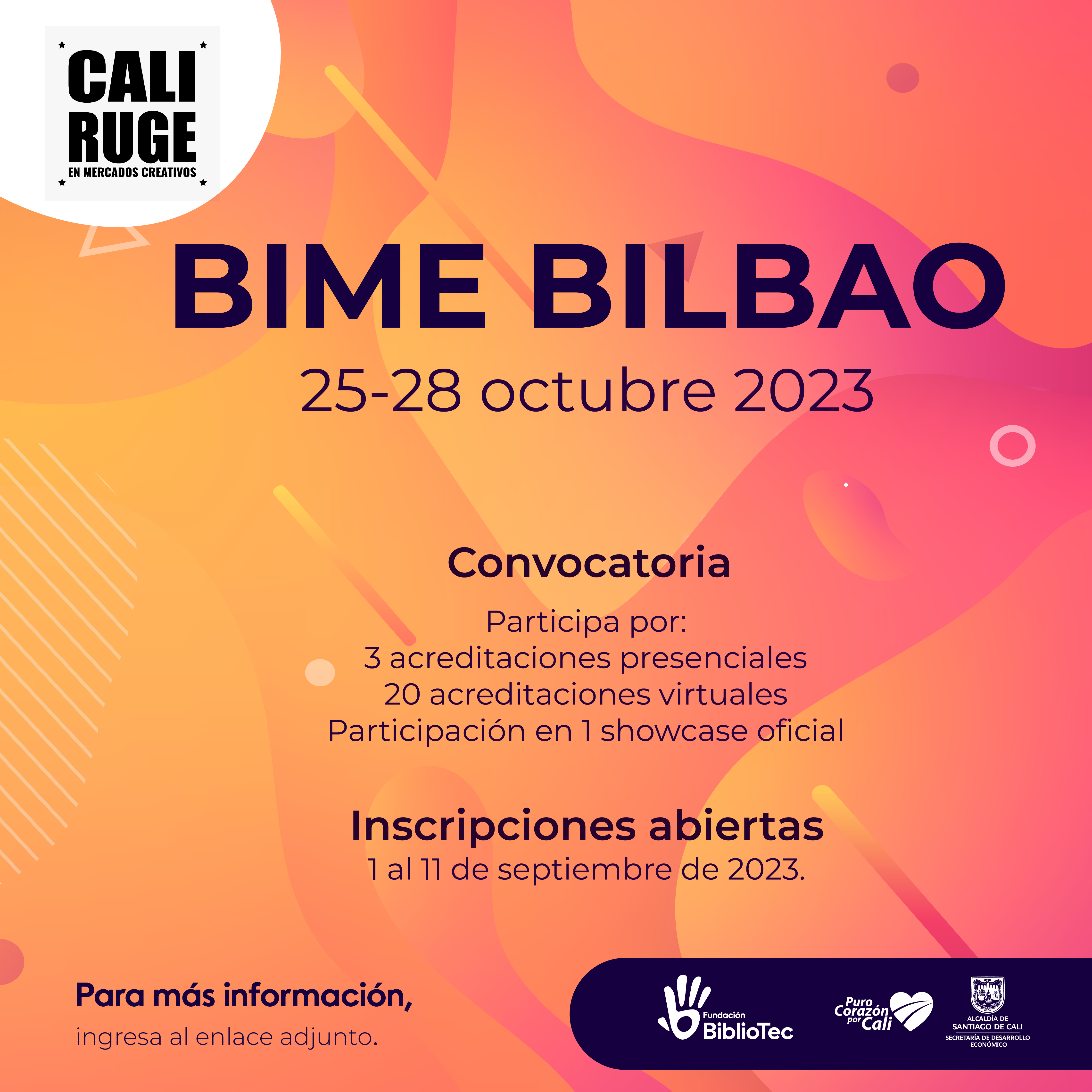 Se abre la segunda convocatoria ‘Cali Ruge en BIME BILBAO’, tu oportunidad en la industria musical Se abre la segunda convocatoria ‘Cali Ruge en BIME BILBAO’, tu oportunidad en la industria musical