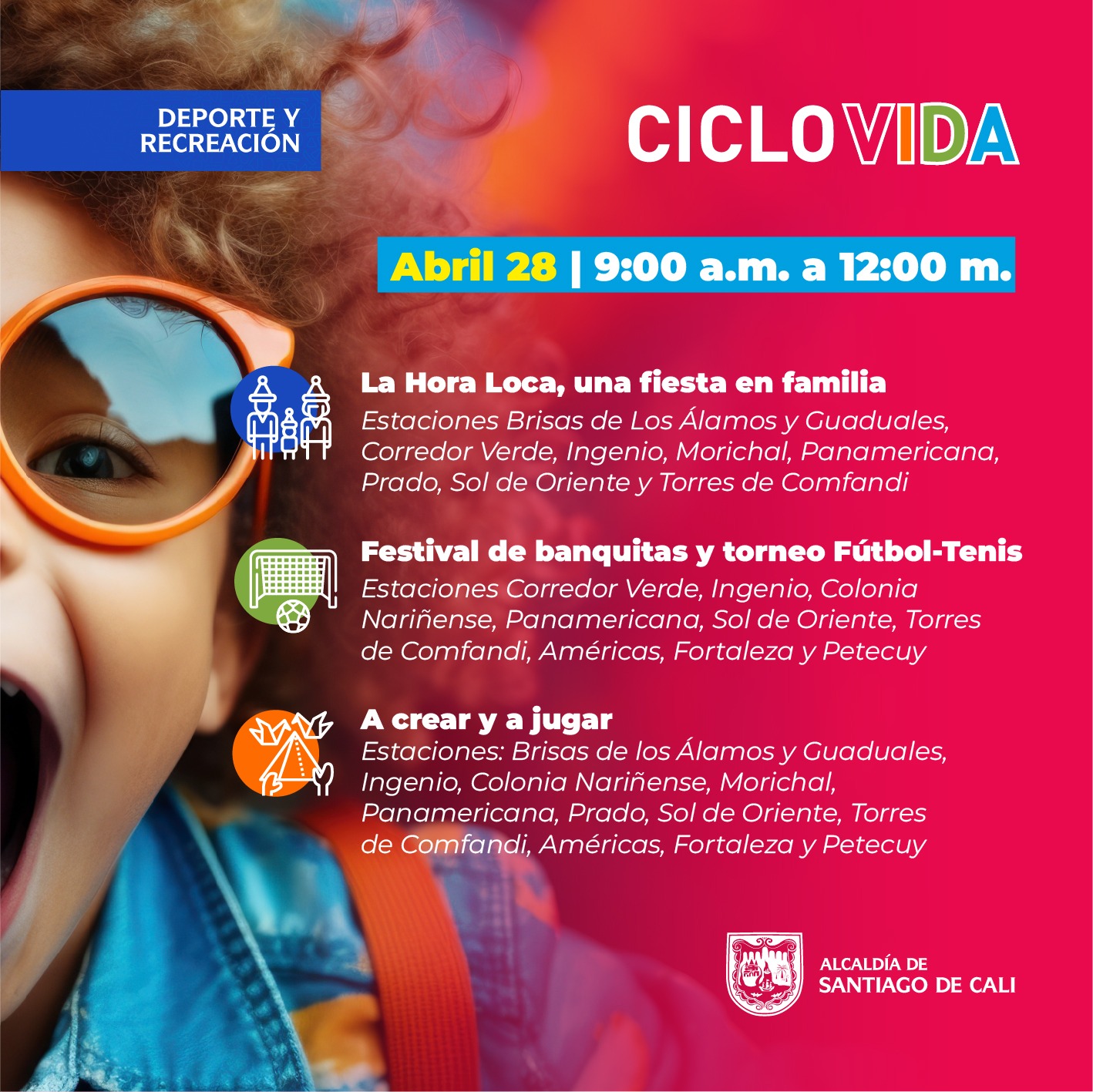 ¡Celebremos con nuestros niños en la Ciclovida de Cali! ¡Celebremos con nuestros niños en la Ciclovida de Cali!