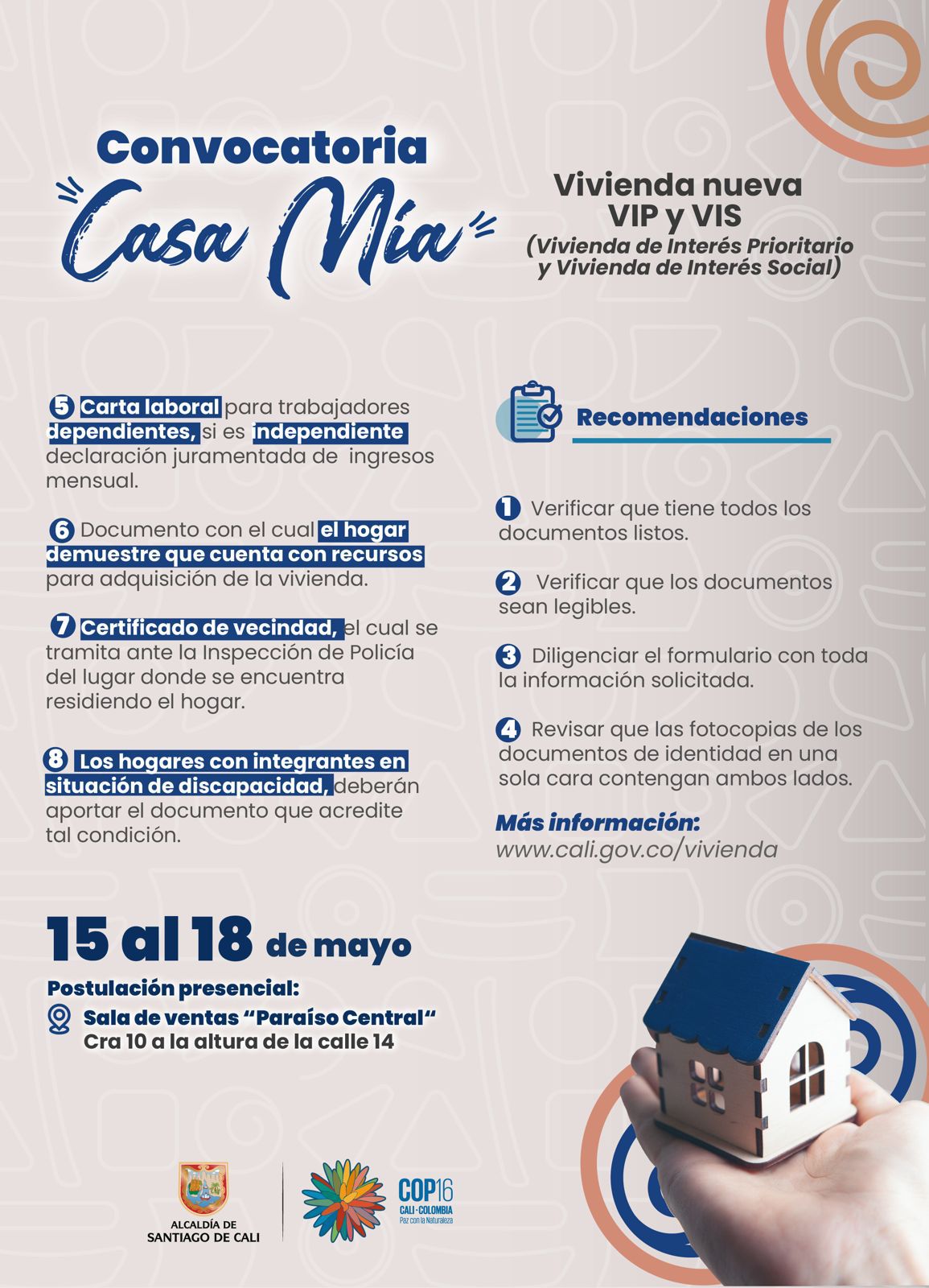 Abierta la primera convocatoria del año 2024 para acceder al Subsidio de Vivienda Distrital ‘Casa Mía’ Abierta la primera convocatoria del año 2024 para acceder al Subsidio de Vivienda Distrital ‘Casa Mía’