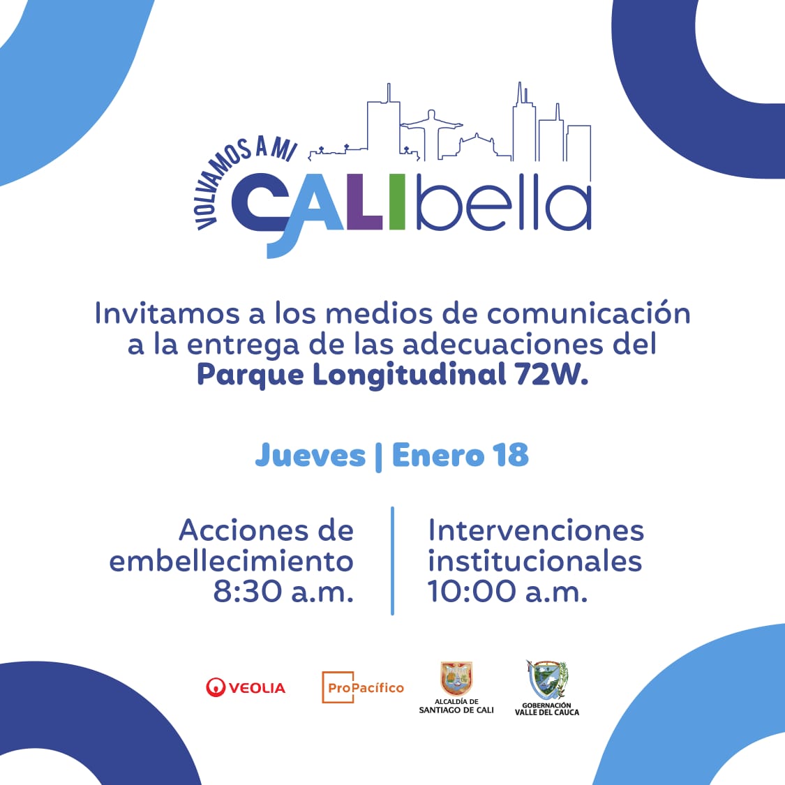 Entrega de adecuaciones del Parque Longuitudinal 72W Entrega de adecuaciones del Parque Longuitudinal 72W