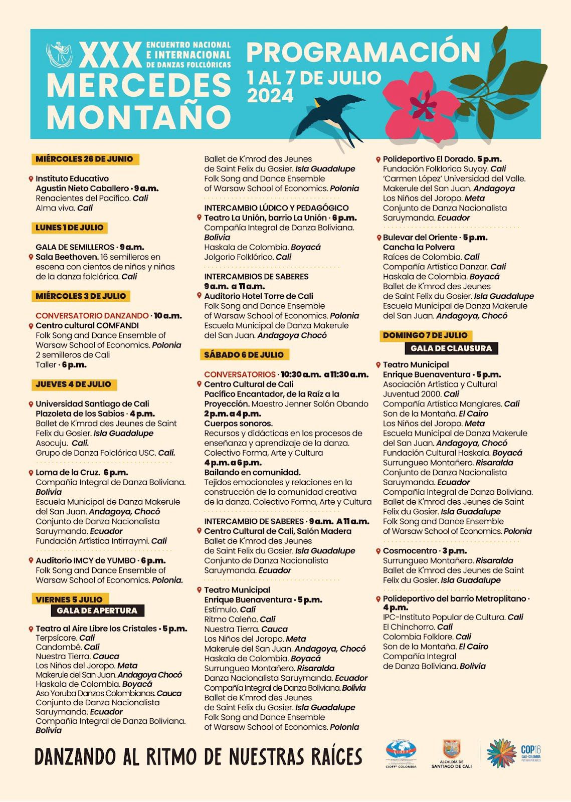 Prográmate para vivir con el  XXX Encuentro Nacional e Internacional de Danzas Folclóricas Mercedes Montaño