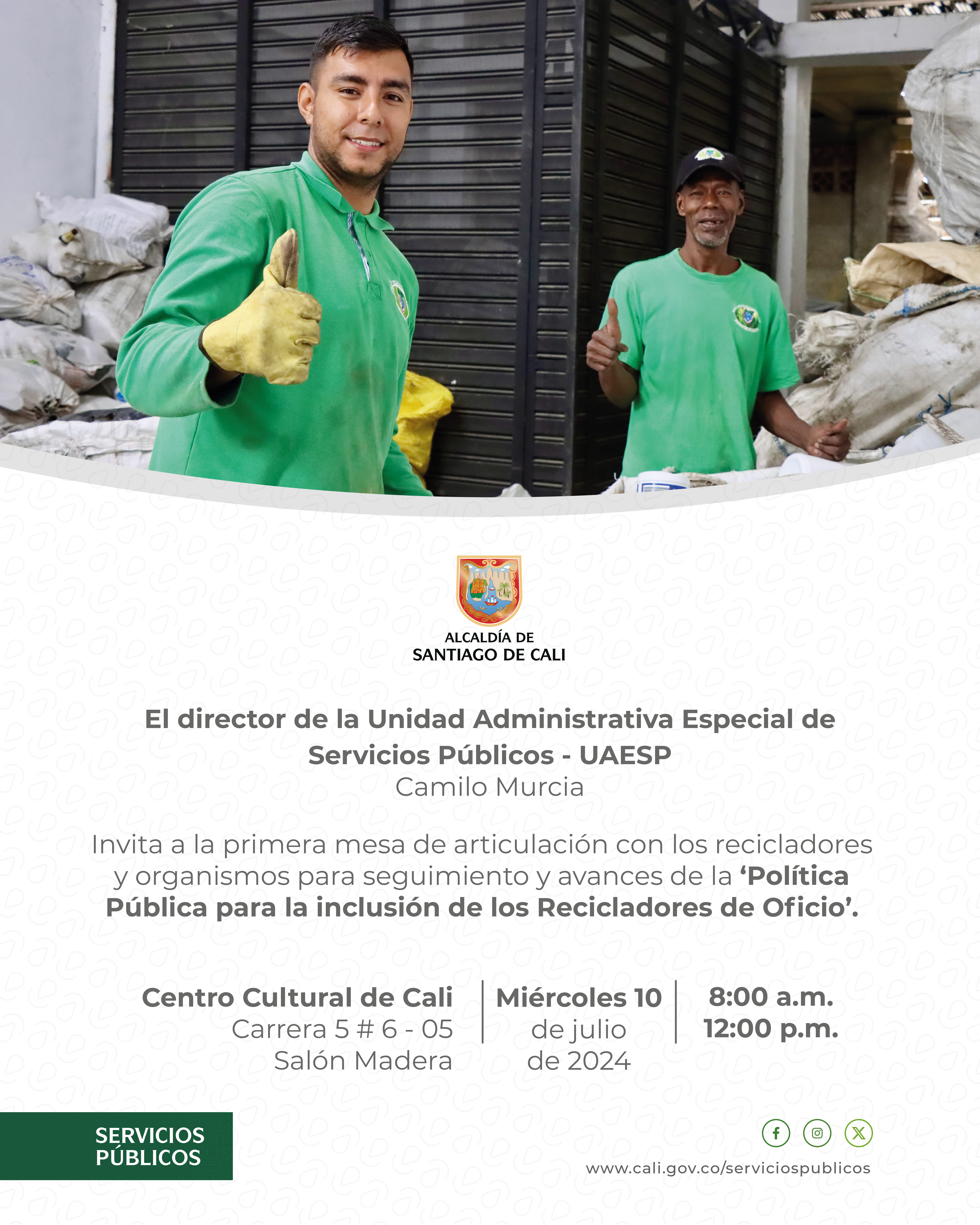 Mesa de articulación de la Política Pública para la inclusión de los Recicladores de Oficio Mesa de articulación de la Política Pública para la inclusión de los Recicladores de Oficio