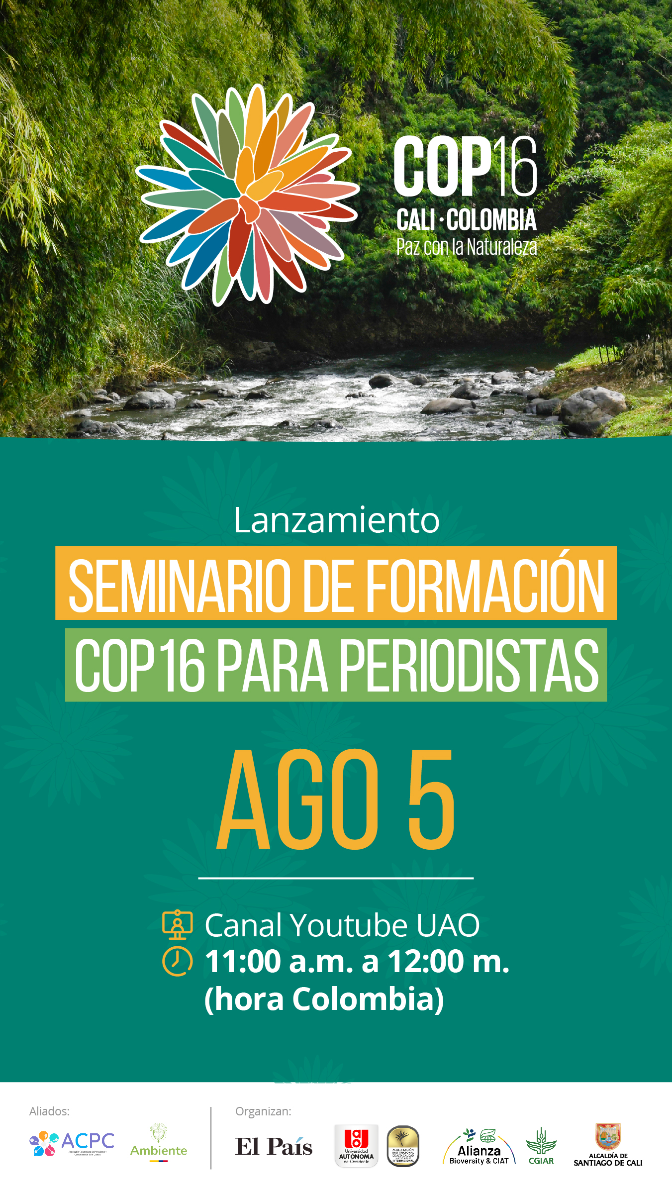 Alcaldía de Cali, la UAO, El País, y la Alianza de Bioversity International y el CIAT, lanzan seminario de talla mundial para periodistas para cubrir la COP16 Alcaldía de Cali, la UAO, El País, y la Alianza de Bioversity International y el CIAT, lanzan seminario de talla mundial para periodistas para cubrir la COP16